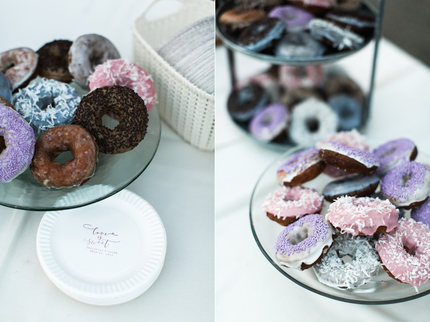 Donuts for Dessert at a Polynesian Inspired Colorful Backyard Port Townsend Wedding