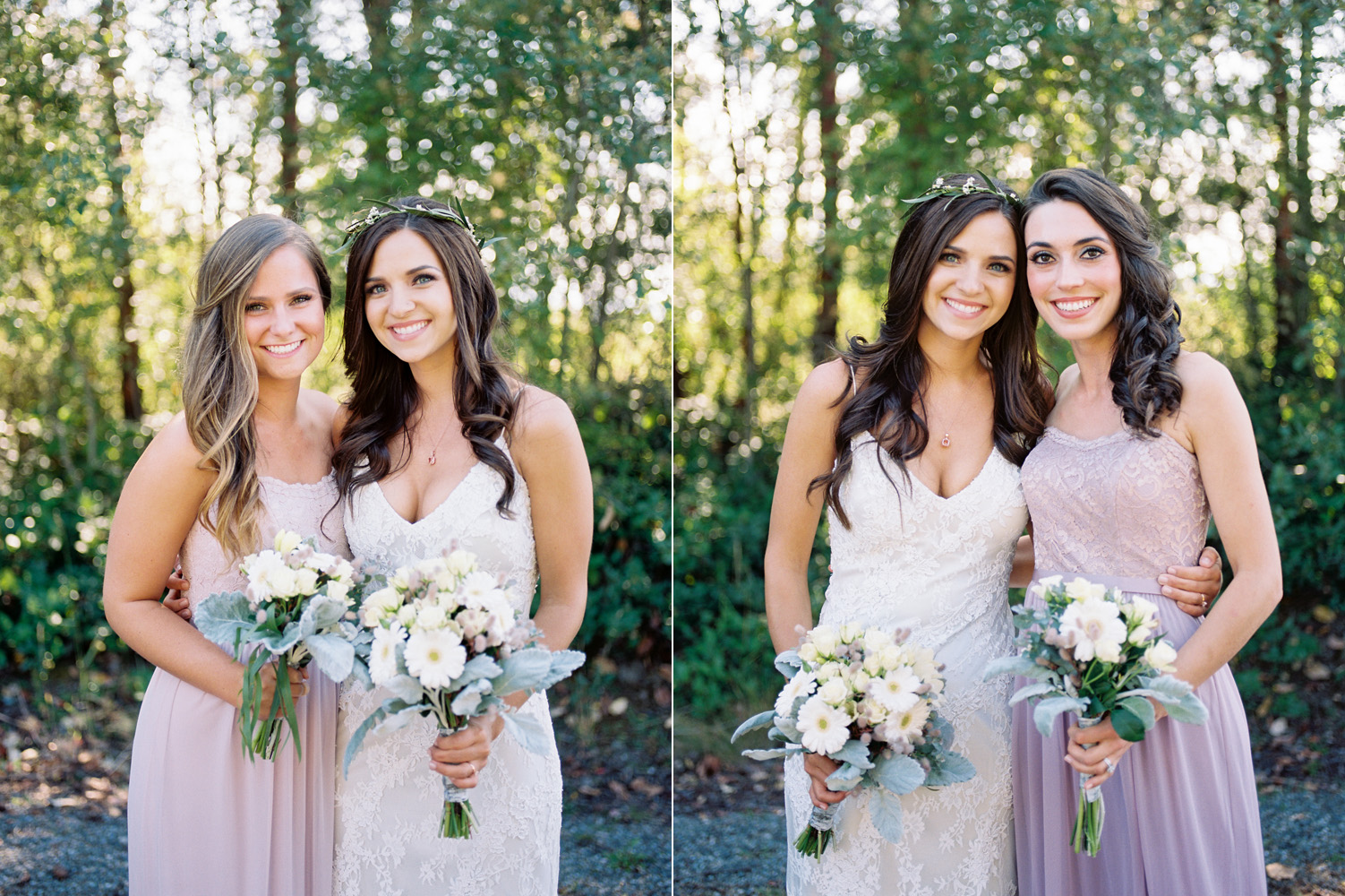 Purple bridesmaid dress inspiration from Davids Bridal at a Polynesian Inspired Backyard Port Townsend Wedding Photography