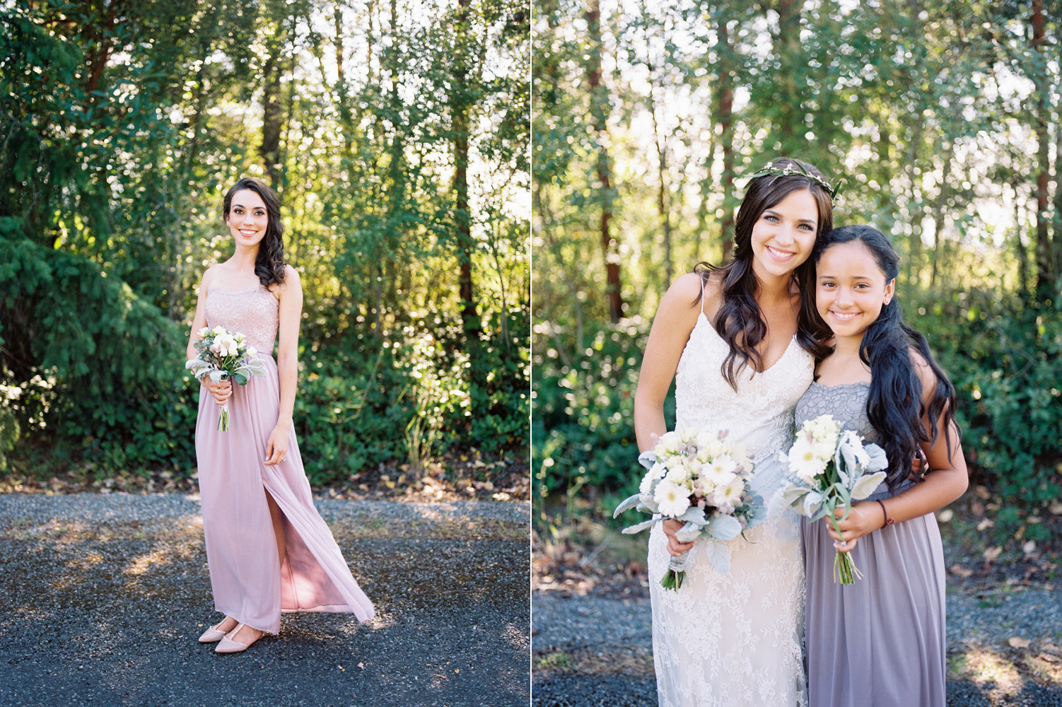Purple bridesmaid dress inspiration from Davids Bridal at a Polynesian Inspired Backyard Port Townsend Wedding Photography