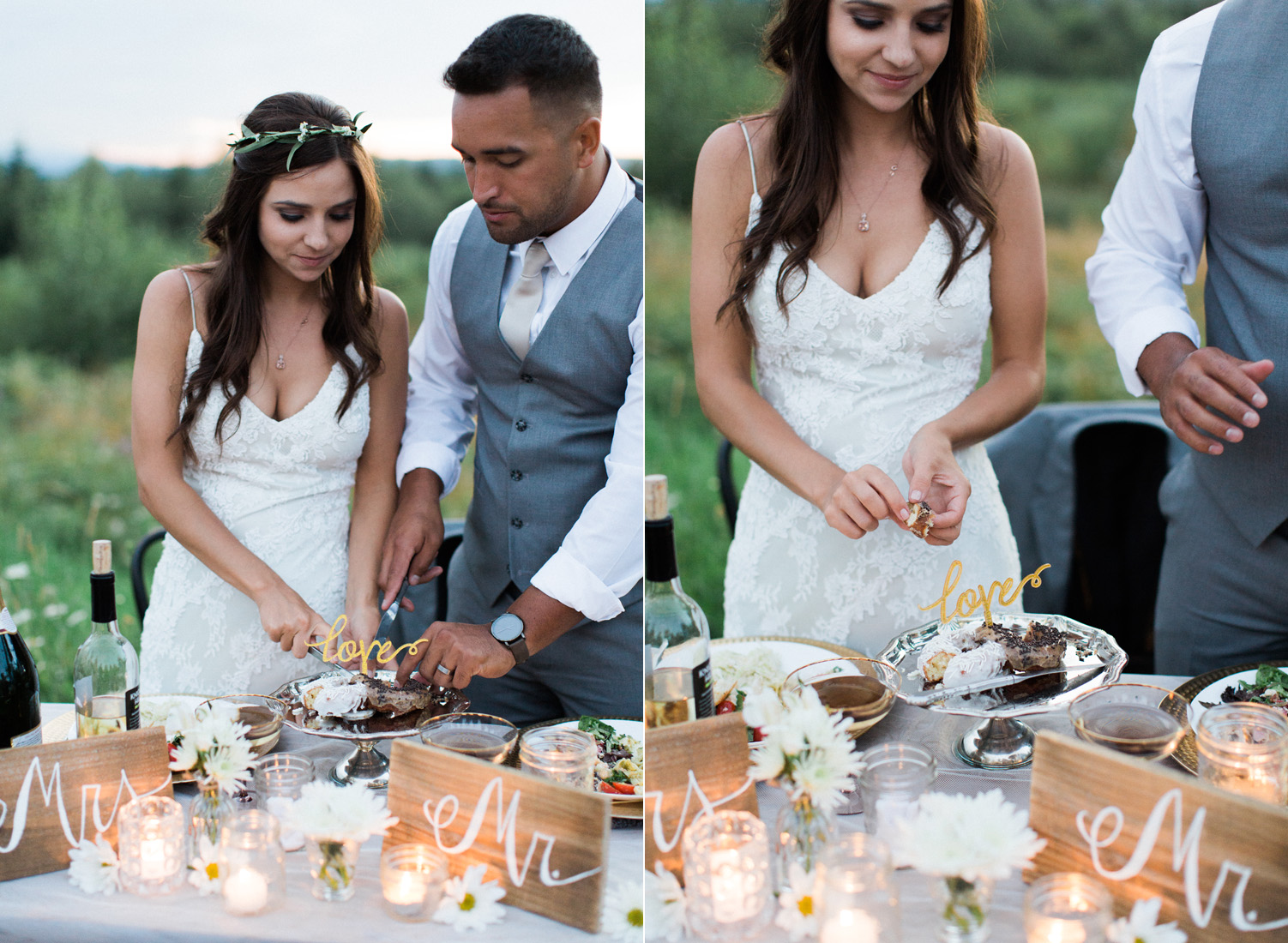 Donuts for Dessert at a Polynesian Inspired Colorful Backyard Port Townsend Wedding