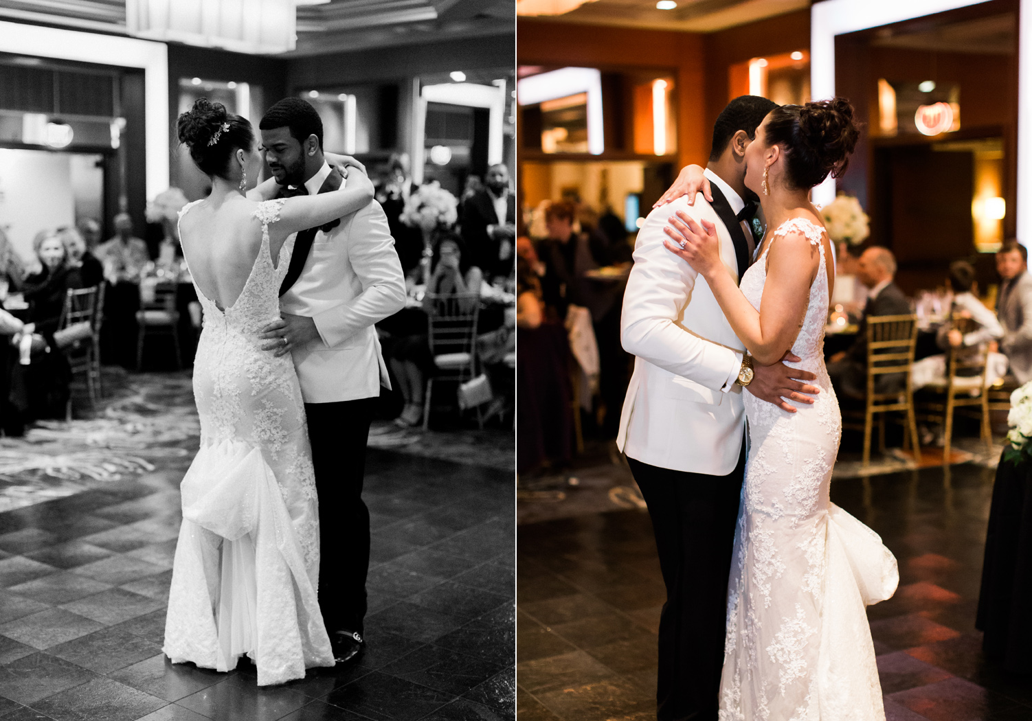 bride and groom first dance bellevue club.jpg