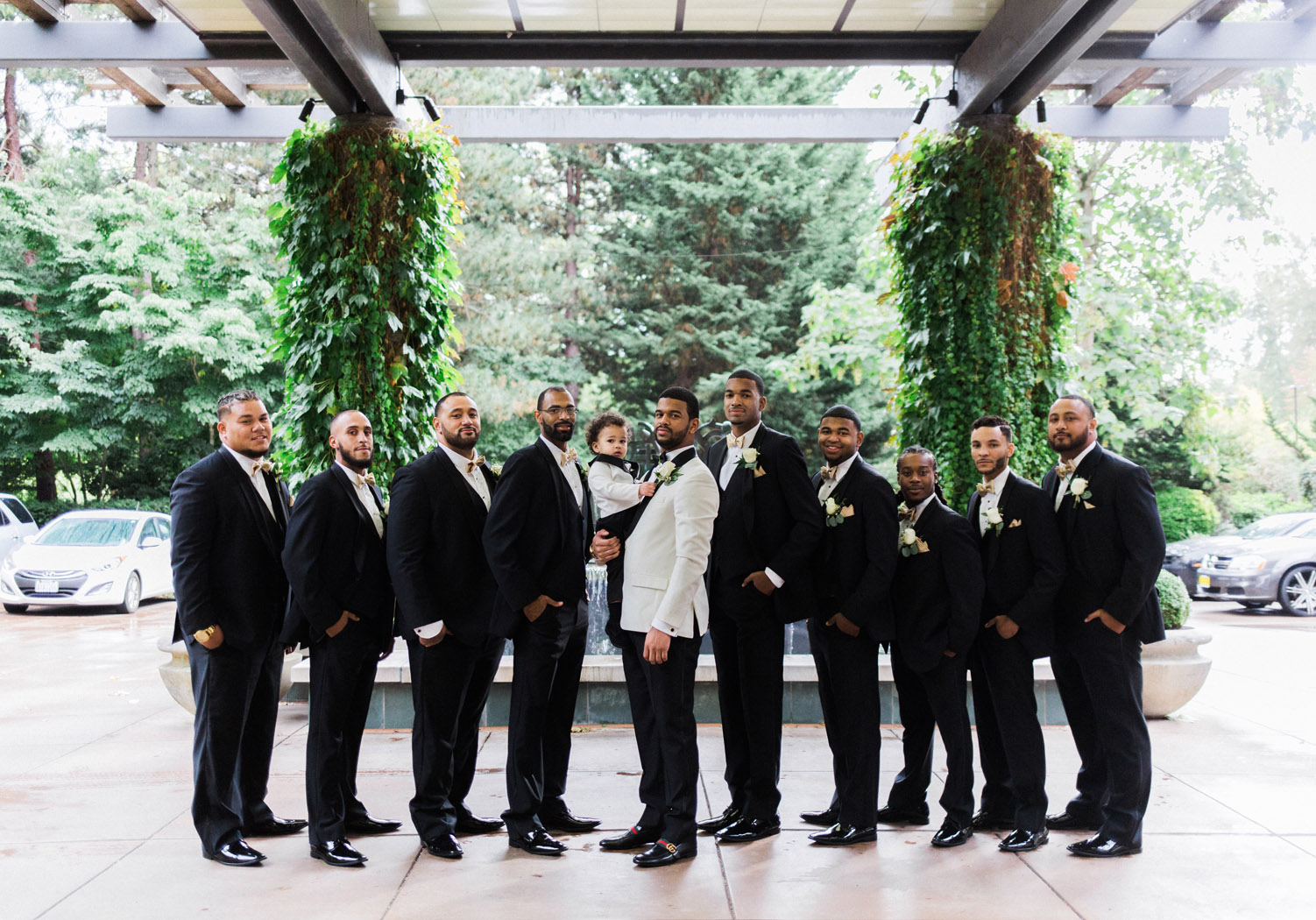 black tie bridal party bellevue club wedding.jpg