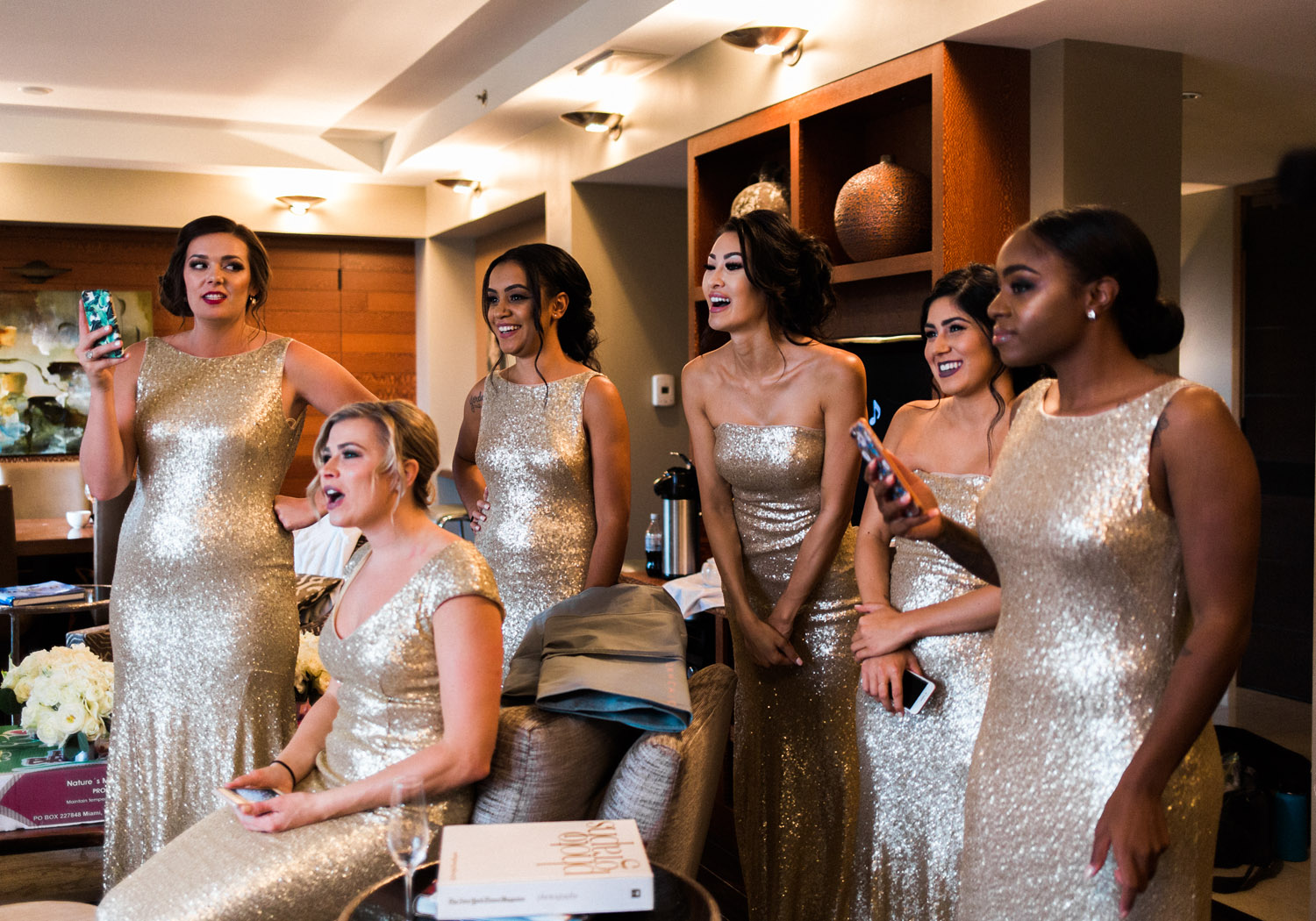 The Bellevue Club Wedding Photography Candid Bridesmaid Photograph