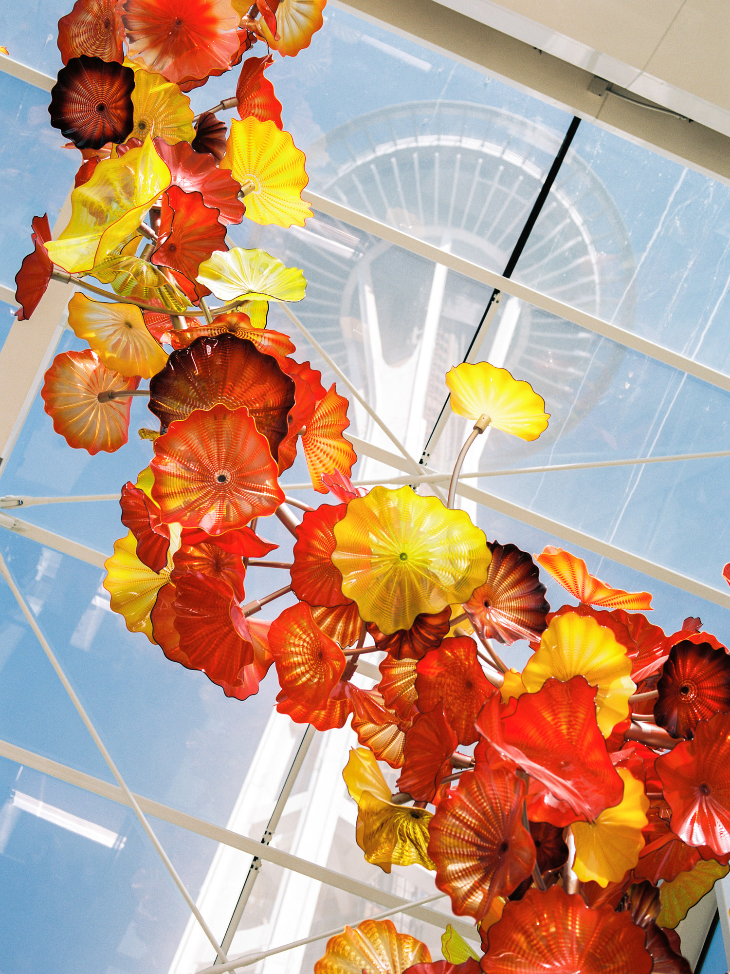 Chihuly Garden and Glass Seattle Wedding Venue in Downtown Seattle with Space Needle View by Alexandra Knight Photography 
