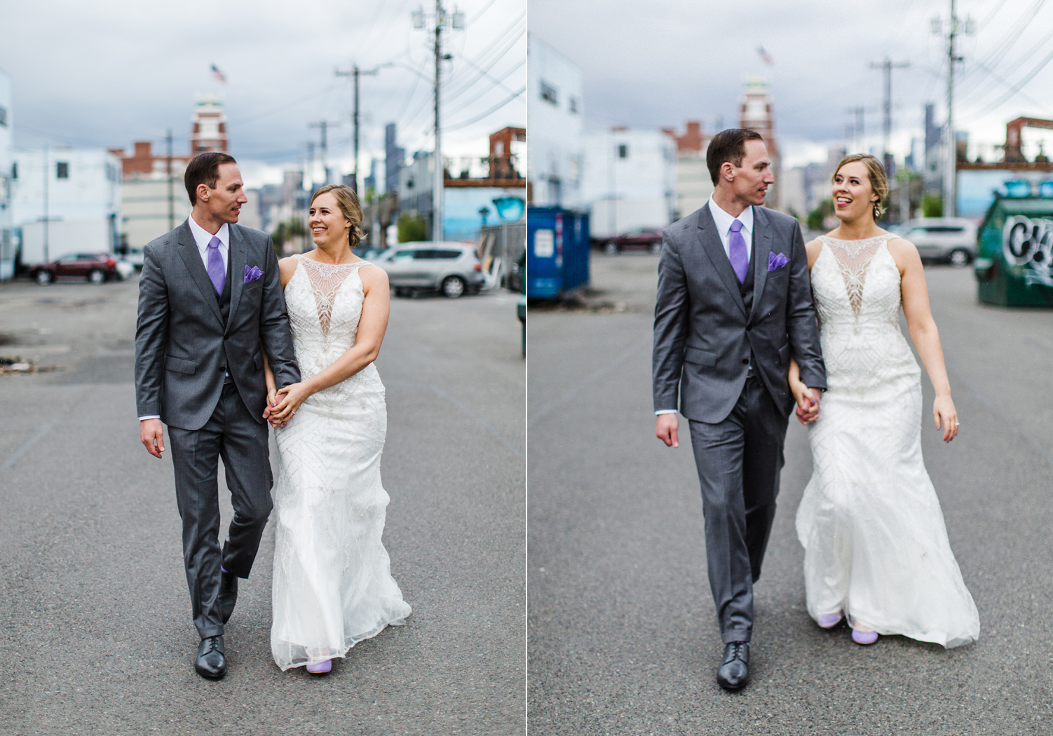 Seattle SODO Wedding Couple Portraits by Alexandra Knight Photography Seattle Wedding Photographer