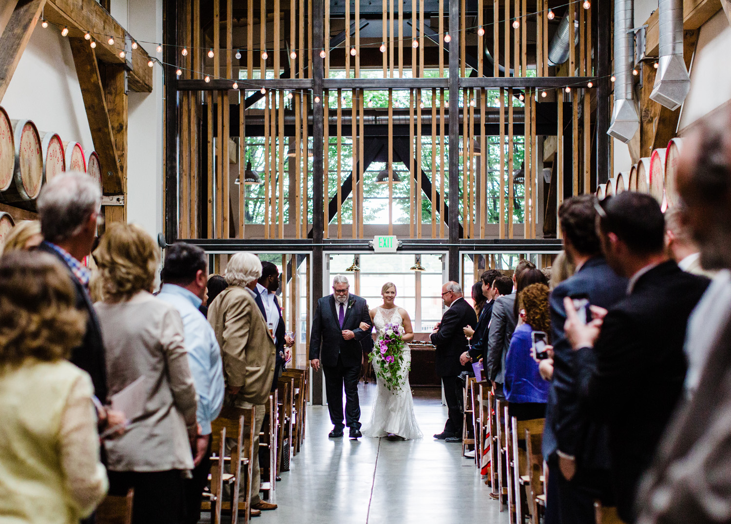 Westland Distillery Indoor Wedding Venue Ceremony Room by Alexandra Knight Photography 