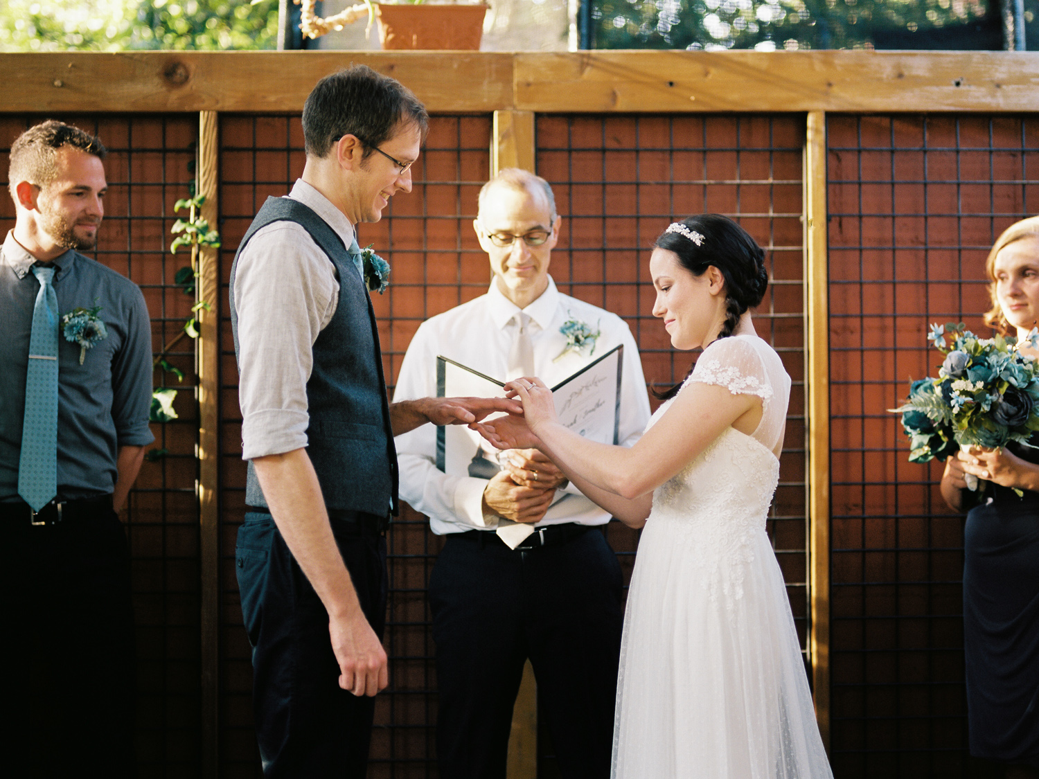 Intimate Backyard Ballard Wedding Ceremony Photography