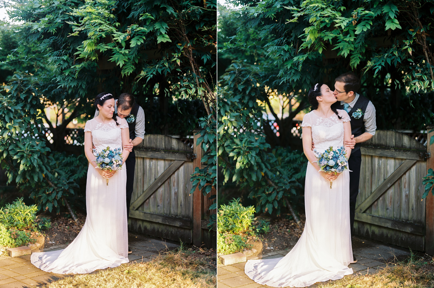 Intimate Backyard Ballard Wedding Bride and Groom Photography
