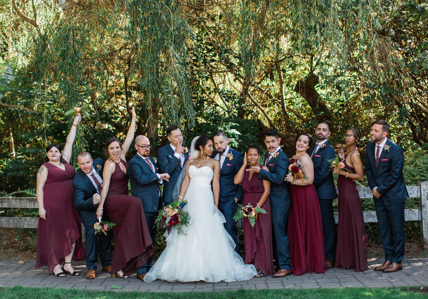 Pickering Barn Issaquah Wedding Photography Burgundy and Navy Bridal Party.jpg