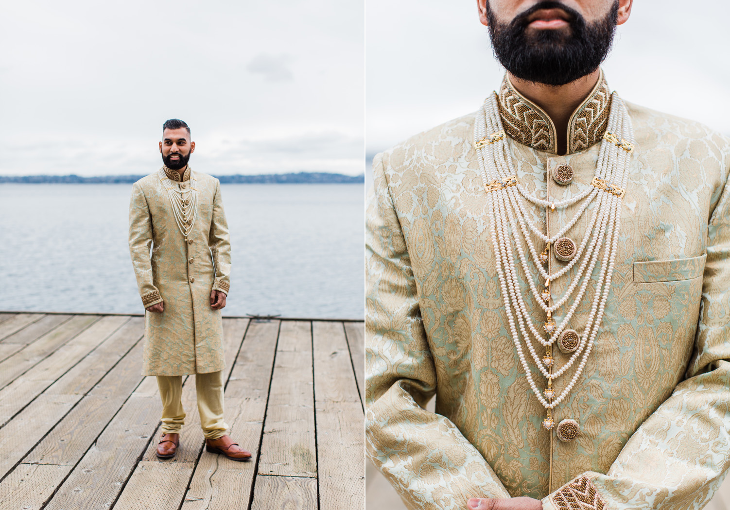 Alexandra Knight Photography Seattle Indian Wedding Photography gold grooms attire sherwani .jpg