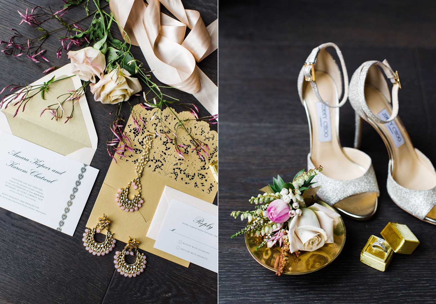 Alexandra Knight Photography Seattle Indian Wedding Photographer gold glitter invitation suite.jpg