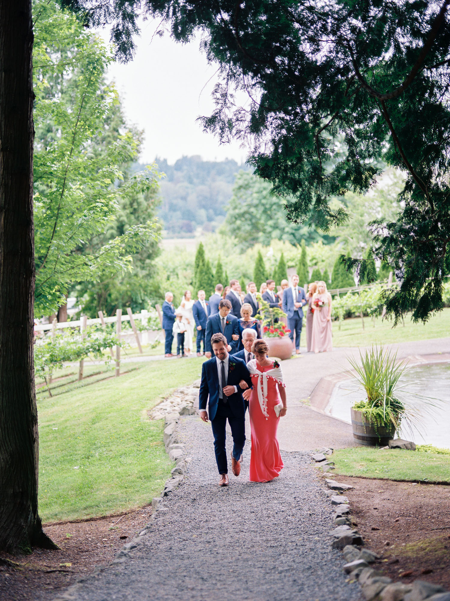 delille cellars outdoor woodinville wedding venue ceremony processional wedding photography.jpg
