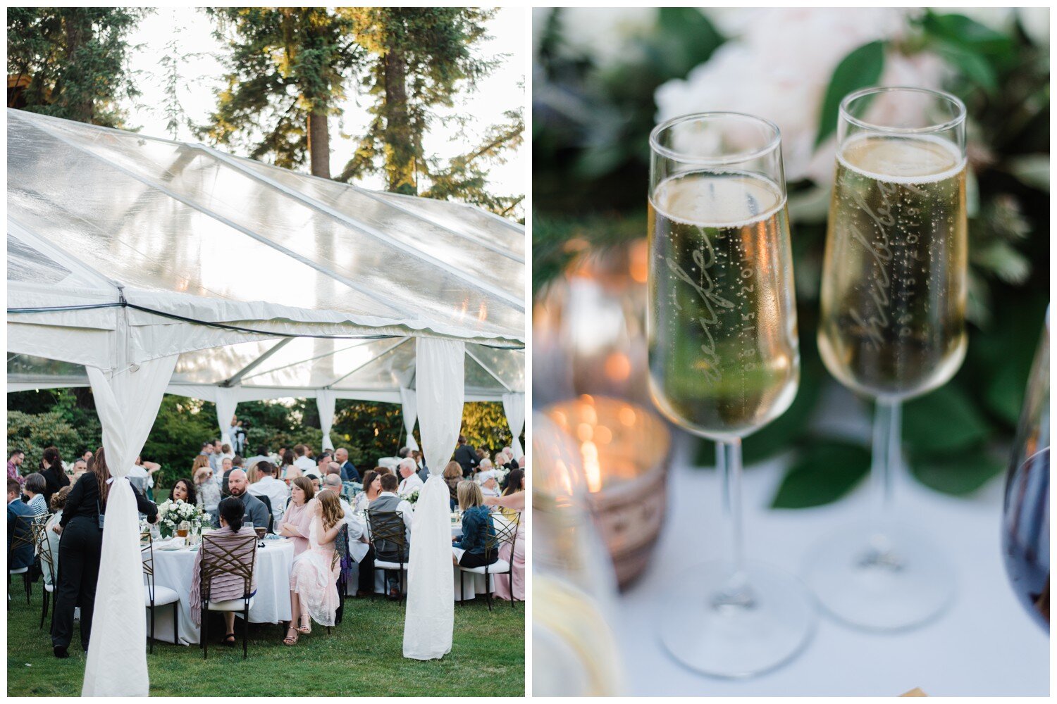 Summer wedding reception at Alderbrook Resort