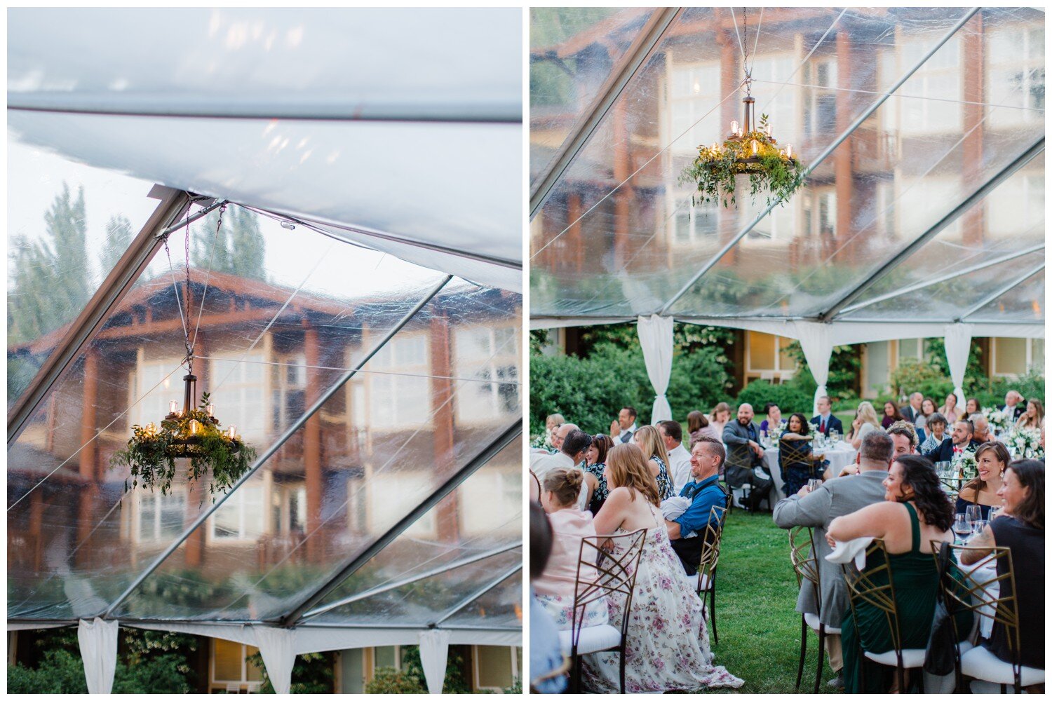 Alderbrook Resort clear tent outdoor wedding reception