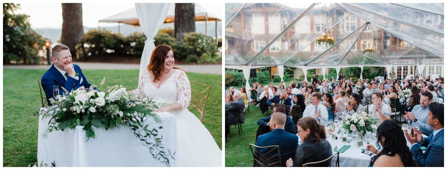 Alderbrook Resort clear tent summer reception