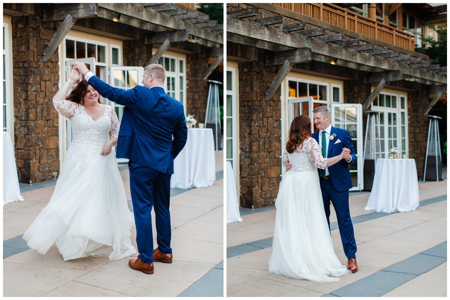 Bride and groom first dance at Alderbrook Resort