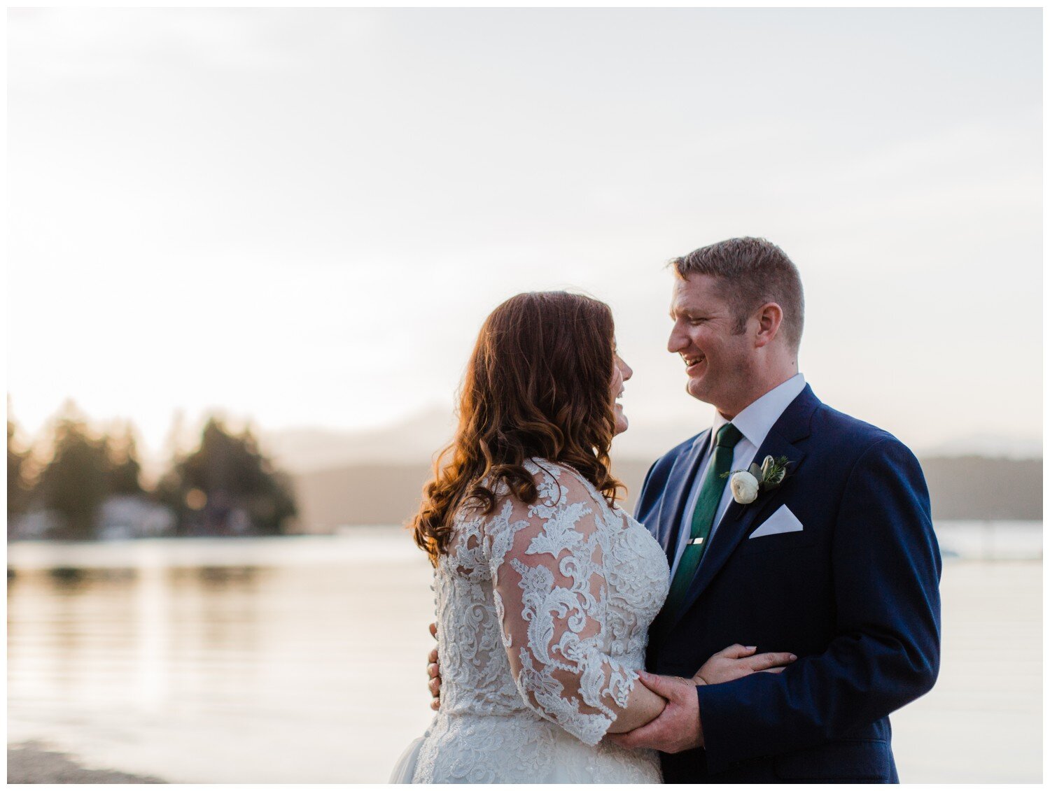 Alderbrook Resort bride and groom sunset wedding photography