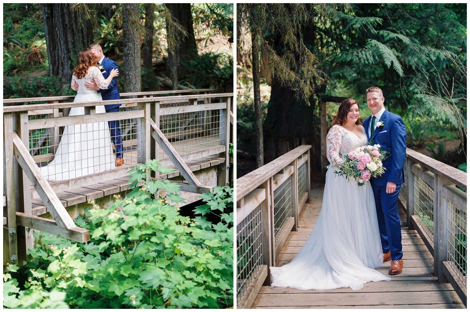 Bride and groom ready to get married at Alderbrook Resort