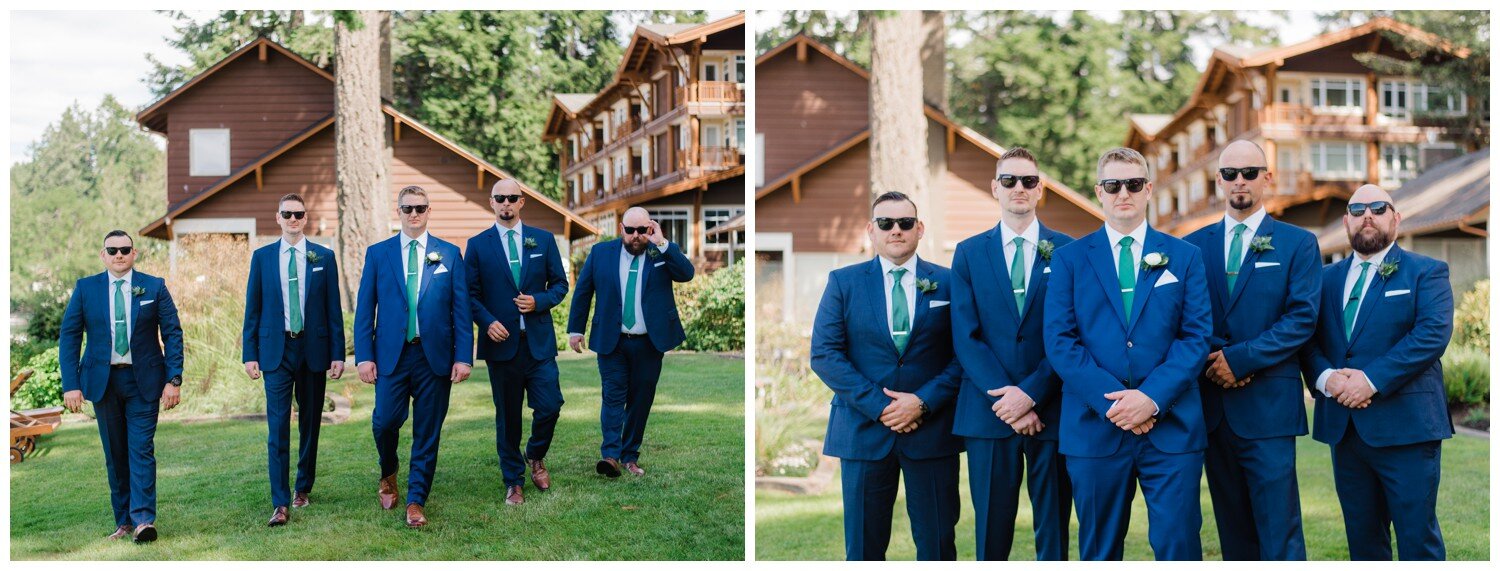 Alderbrook Resort wedding party and groomsmen portraits