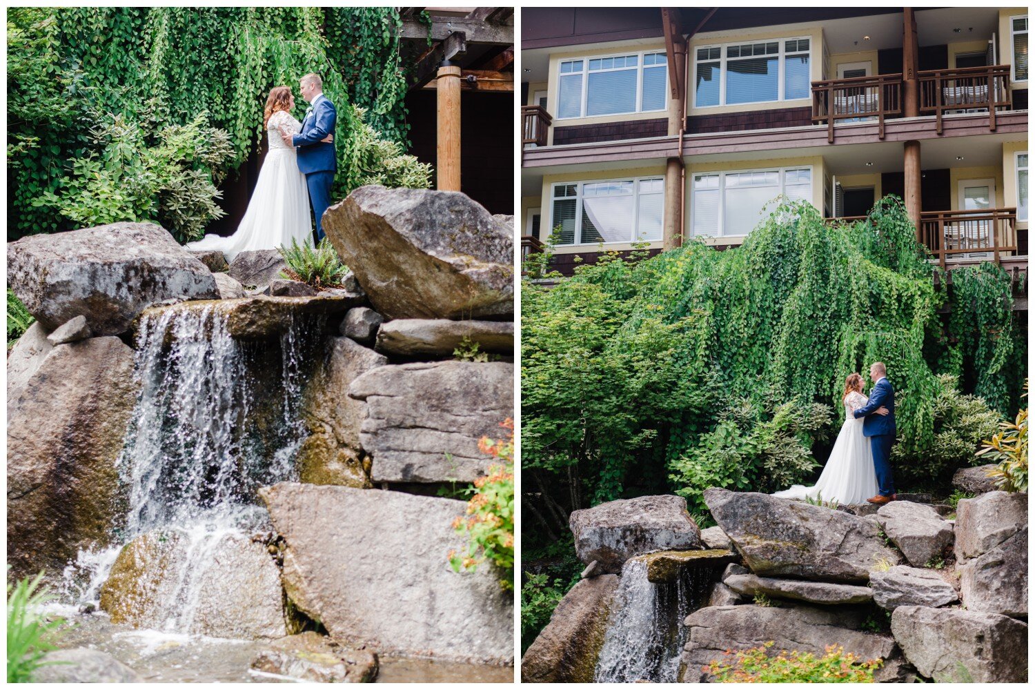 Bride and groom at Alderbrook Resort and Spa