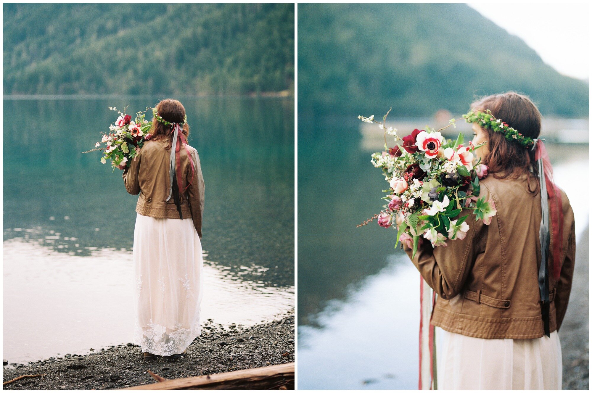 Lake Crescent Lodge boho wedding elopement photography