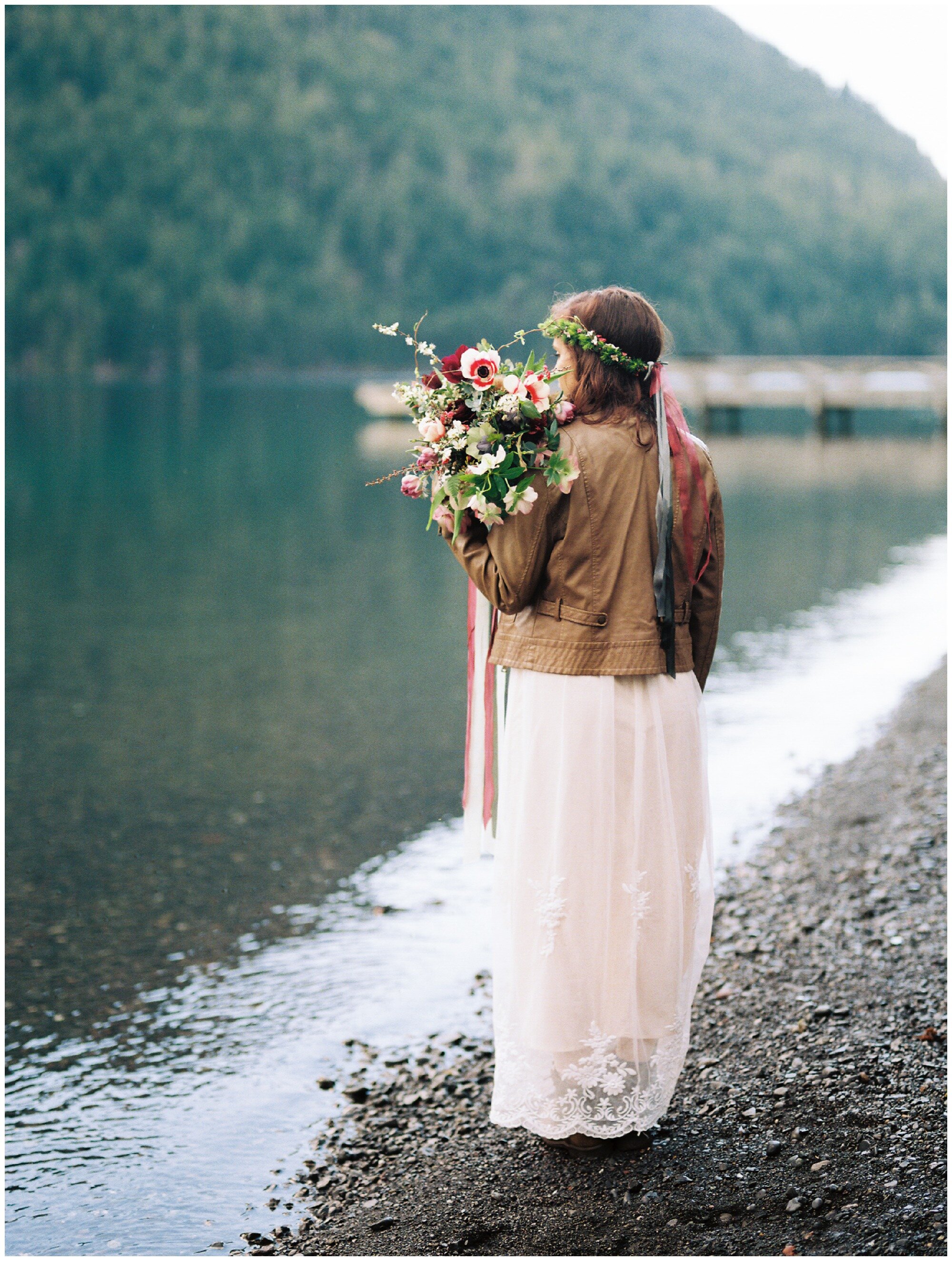 Lake Crescent Lodge boho wedding elopement photography