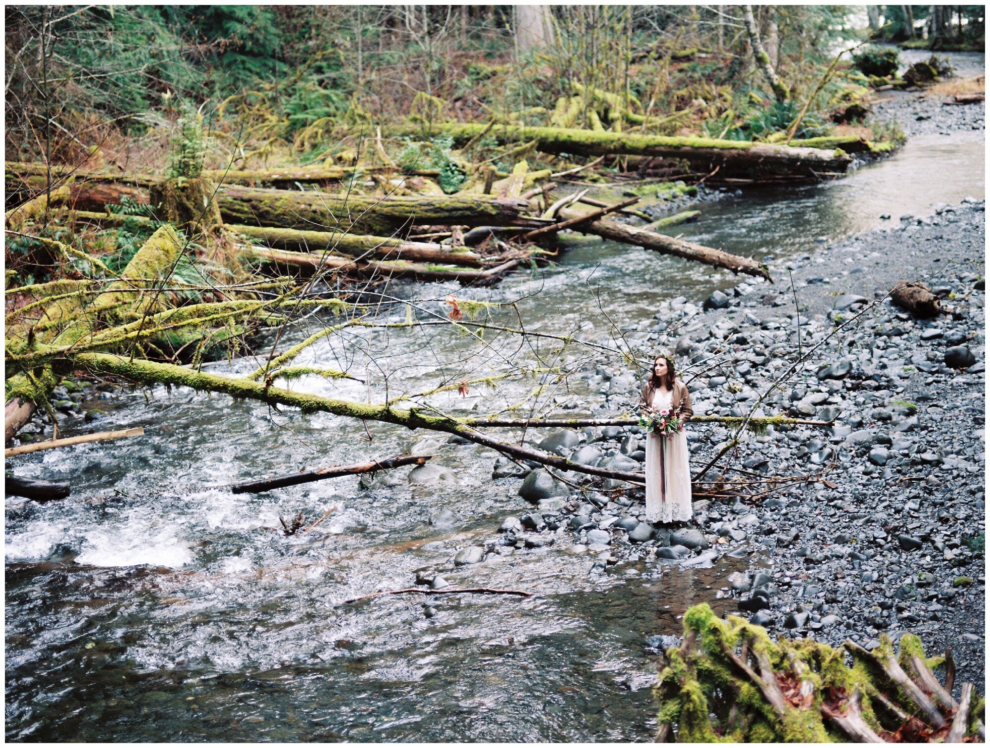 Lake Crescent and Olympic National Park boho elopement photography