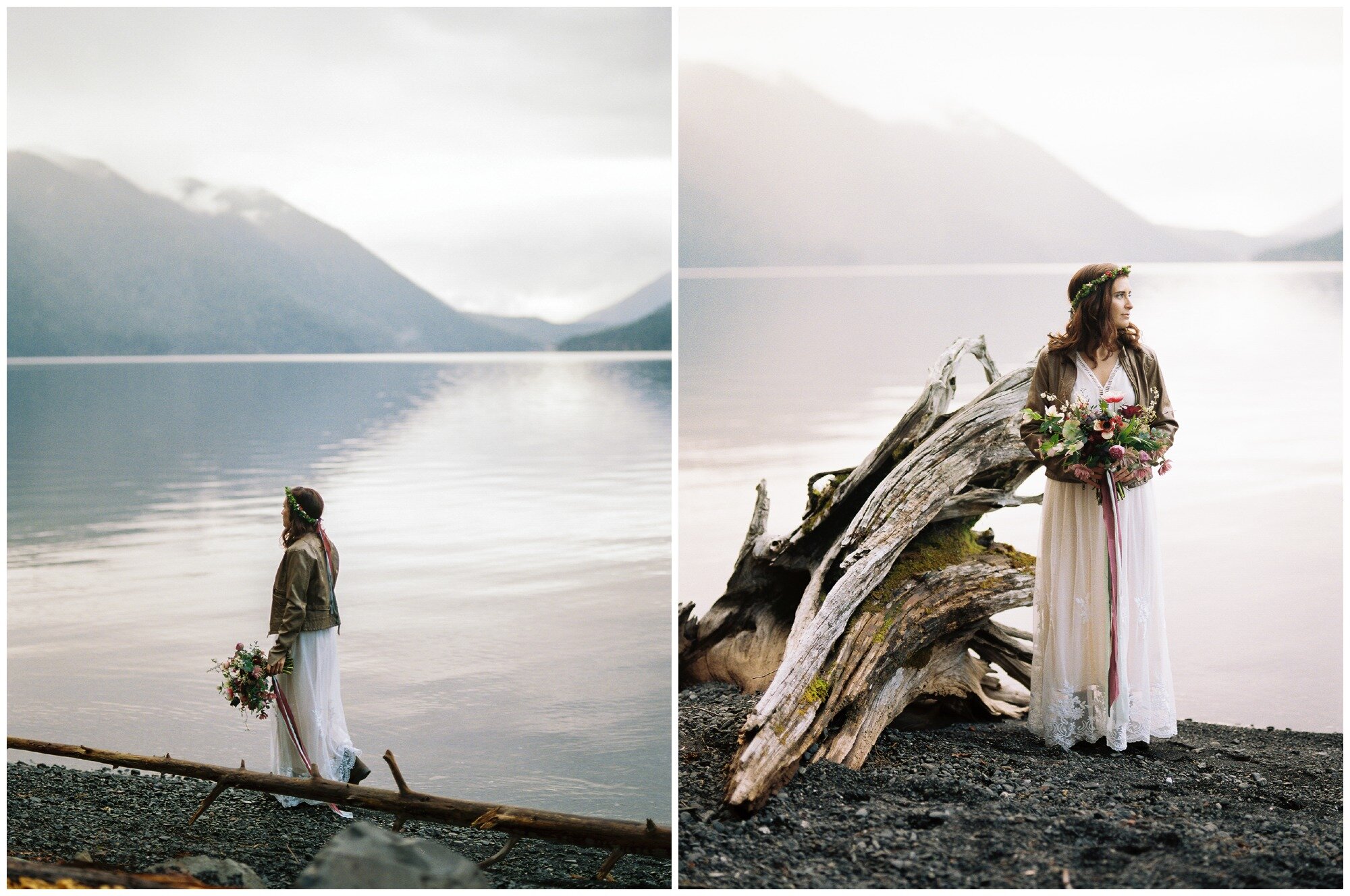 Lake Crescent Lodge boho wedding elopement photography