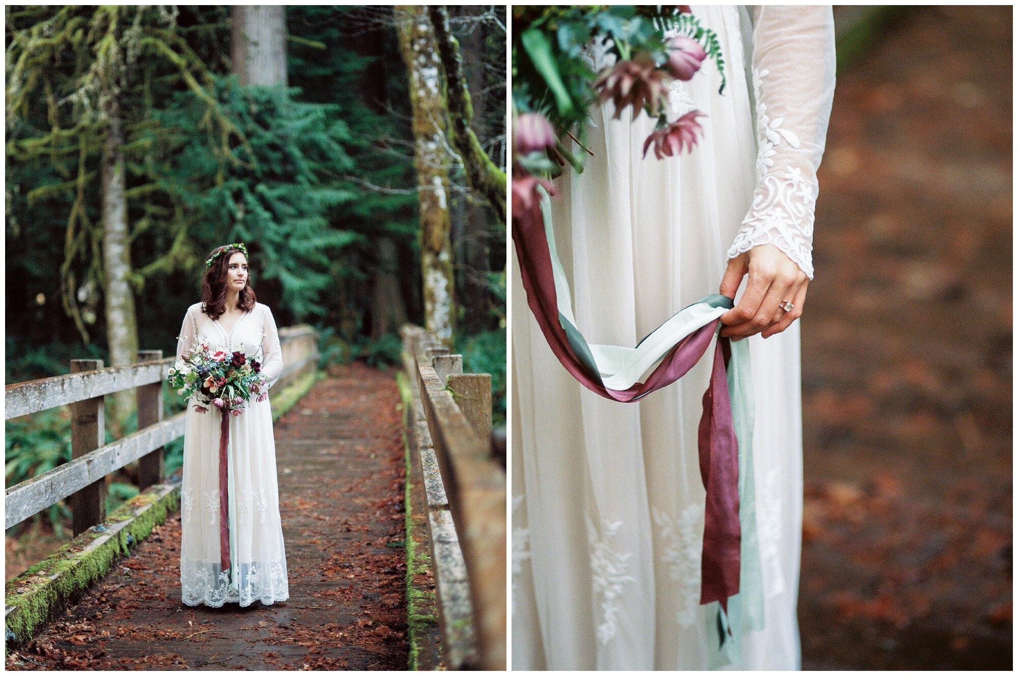 Lake Crescent and Olympic National Park boho wedding photography