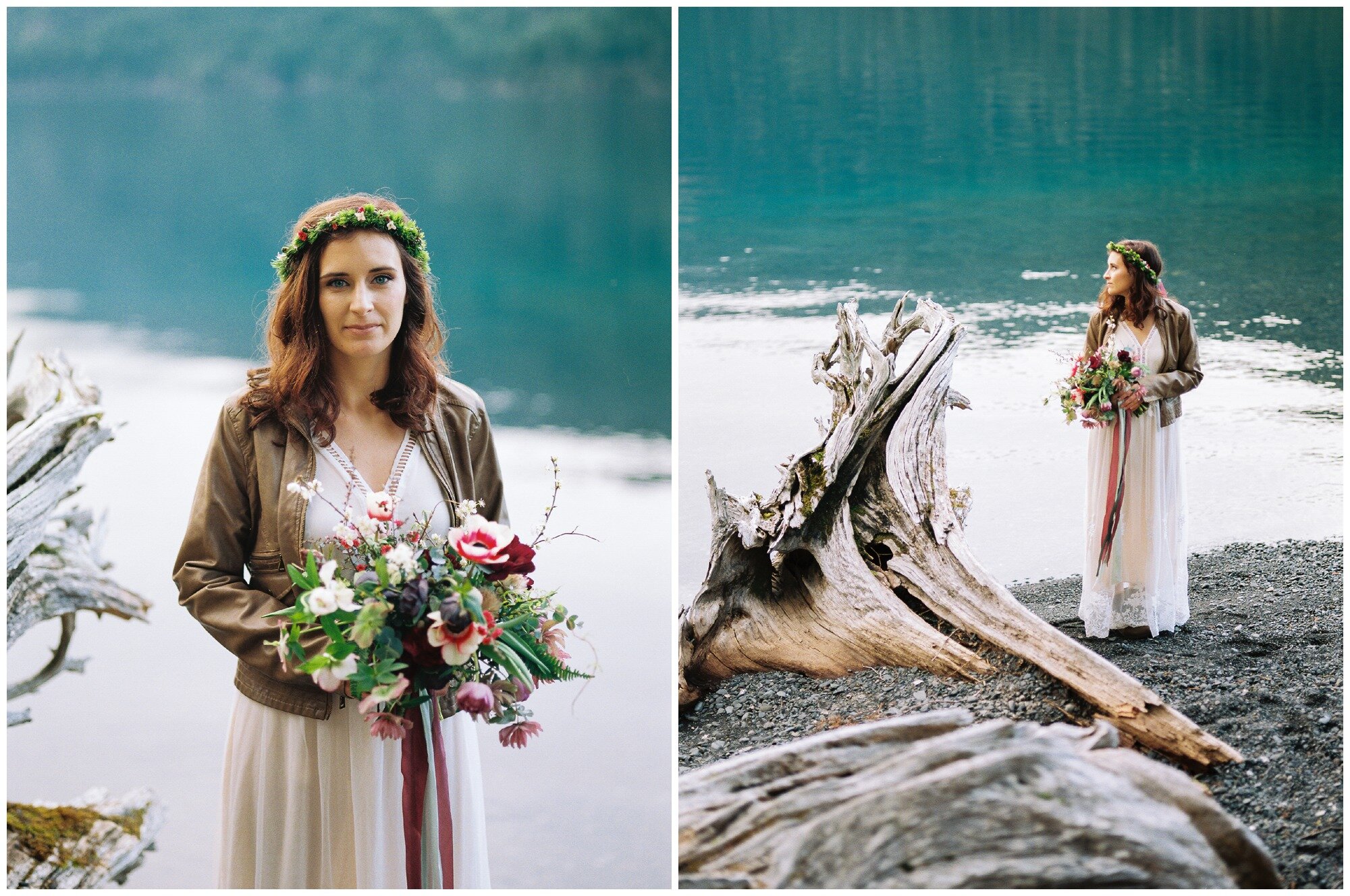Lake Crescent and Olympic National Park boho wedding elopement photography