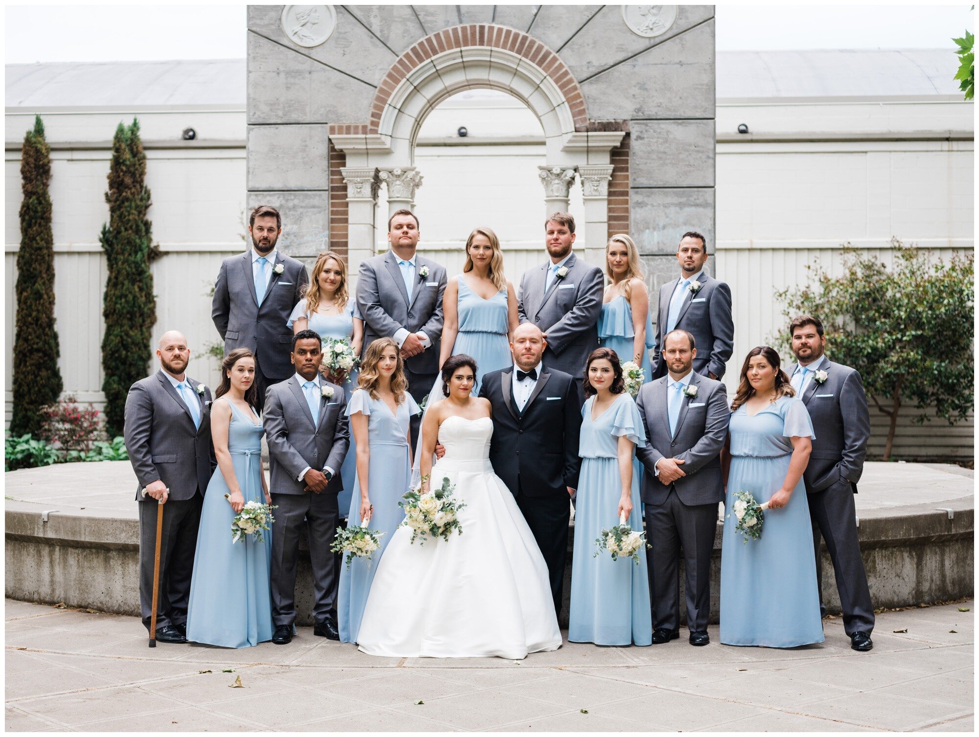 great hall at green lake black tie wedding party photography.jpg