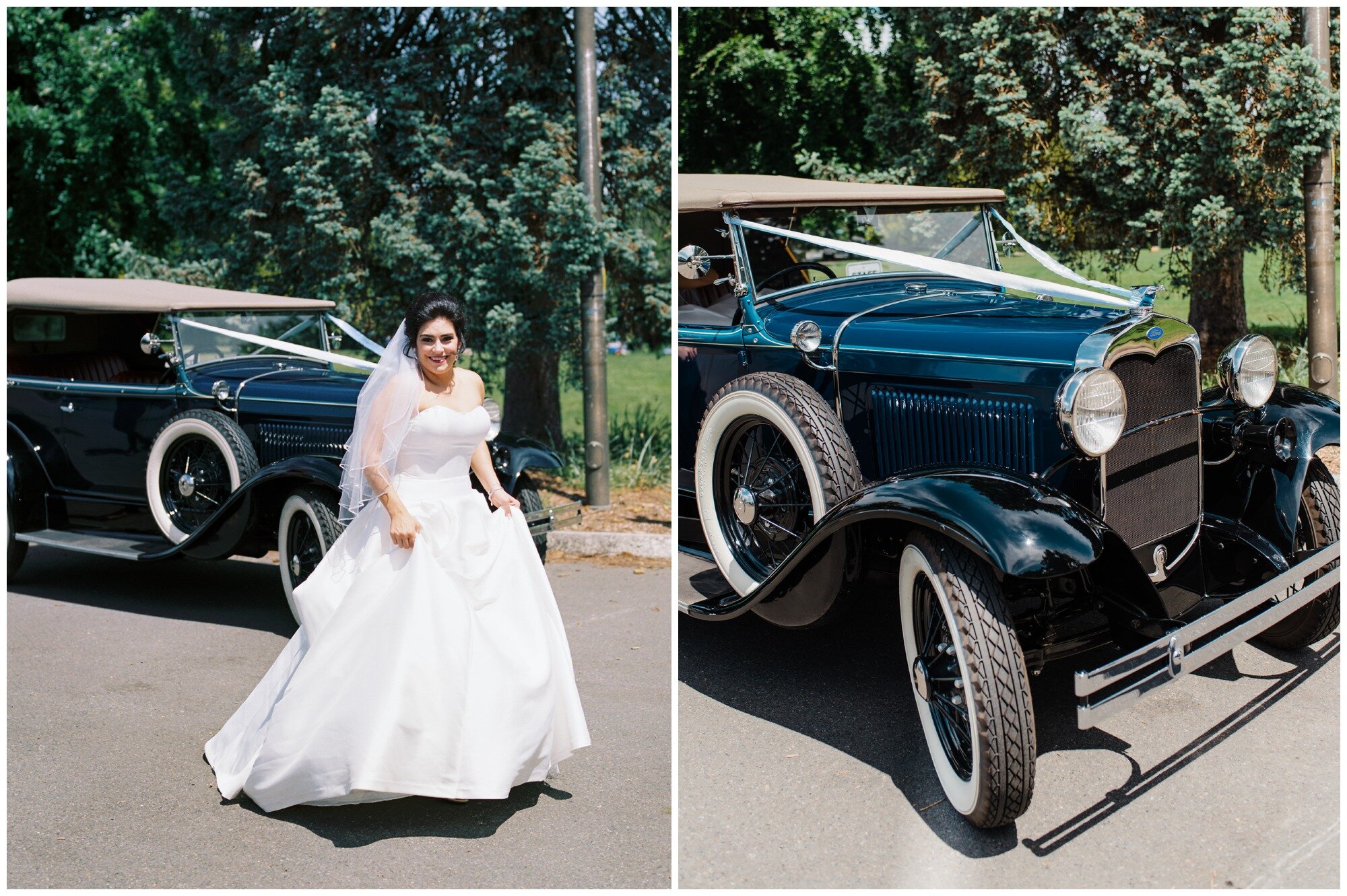 seattle bride at green lake with a model a vintage car.jpg