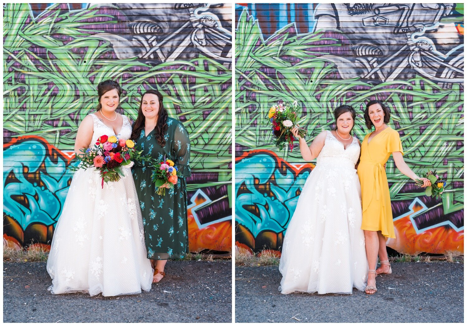 Colorful Wedding Party Portrait Photography in Georgetown Seattle