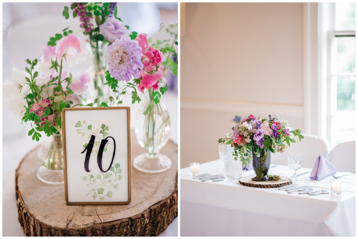 Rainier Chapter House Wedding Floral Table Centerpieces