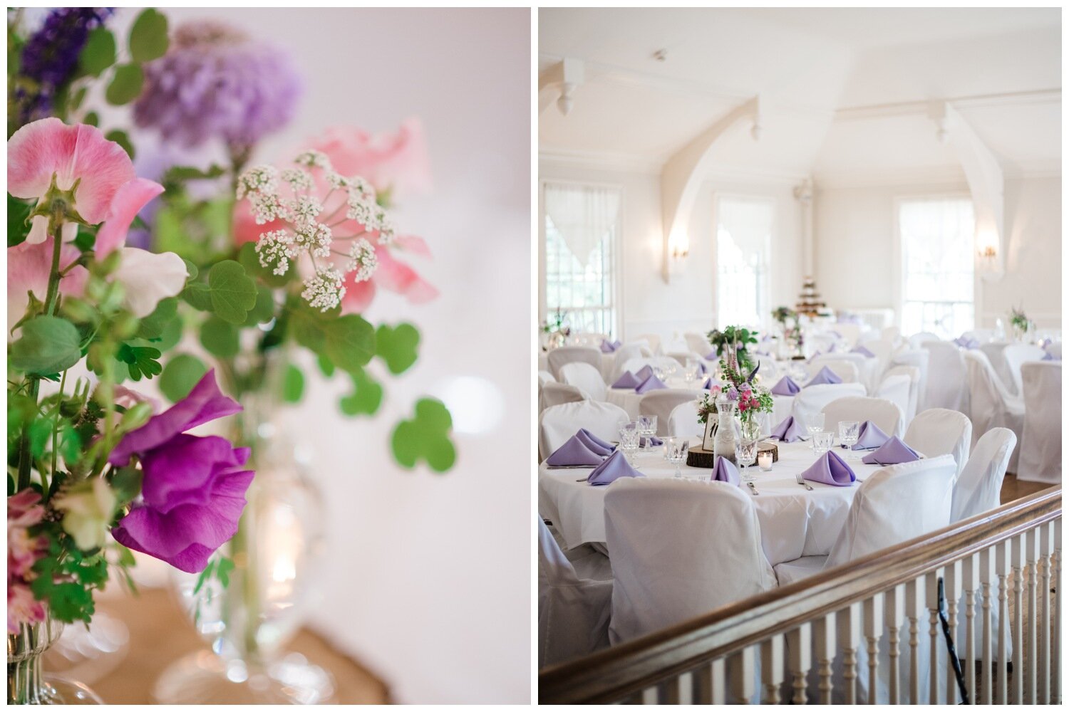 Rainier Chapter House Wedding Floral Table Centerpieces