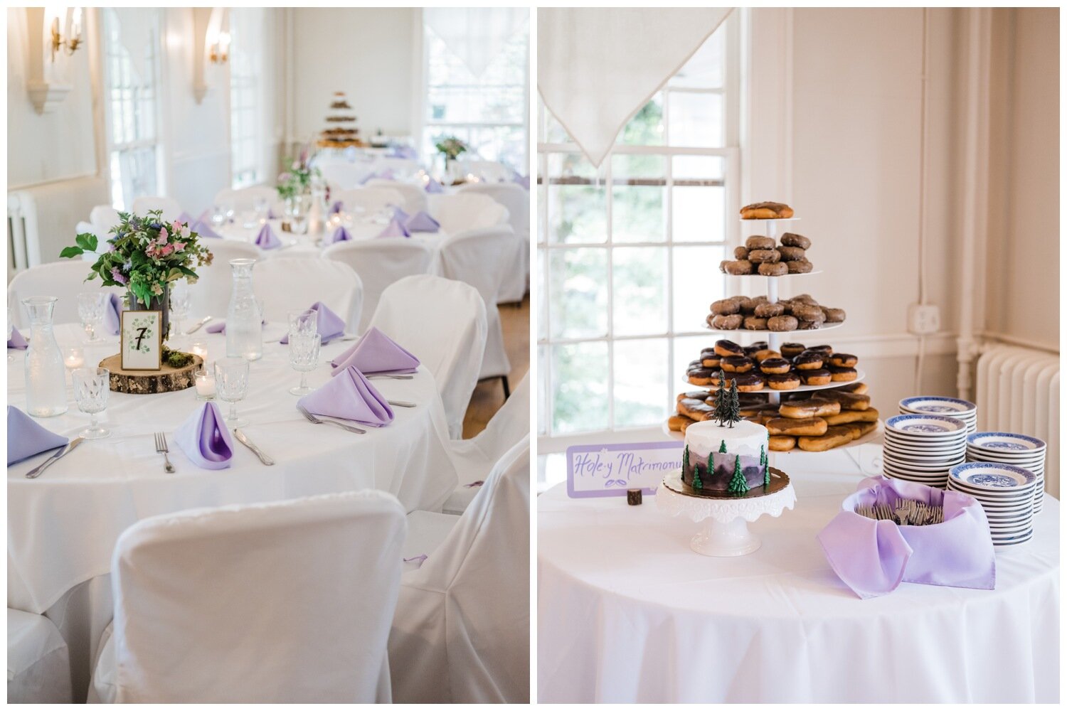 Rainier Chapter House Wedding Reception Floral Table Centerpieces