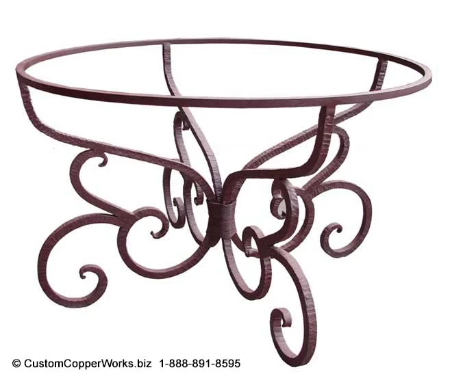    CONSUELA   DOUBLE, HAND-FORGED IRON TABLE BASE MODIFIED FOR ROUND TABLE TOP. #17 
