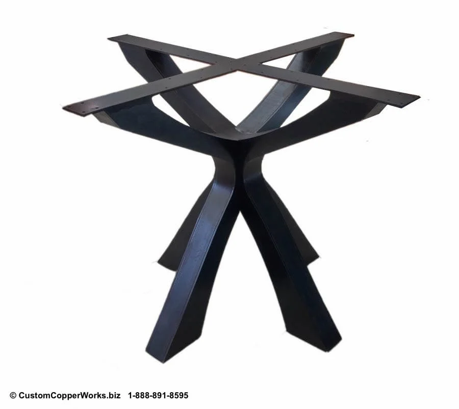    IVANNA   MODIFIED ROUND LASER CUT FLAT IRON WELDED TOGETHER TO FORM TABLE BASE LEGS. #92   