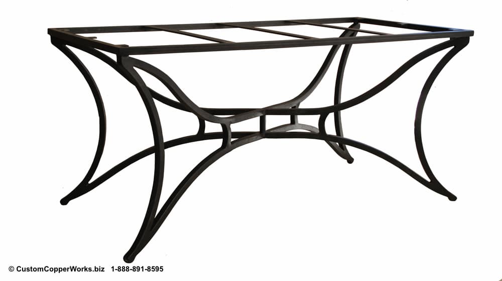  MODERN   MARITA   HAND-FORGED, IRON TABLE BASE FOR OVAL COPPER TOP. #64 
