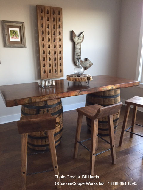 Antique Whiskey Barrels, Whiskey Barrel Dining Table And Chairs