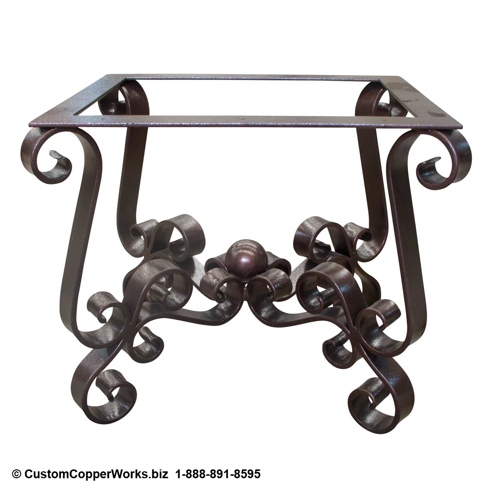    AMBER  , SPANISH COLONIAL FORGED IRON SIDE TABLE BASE. #112   