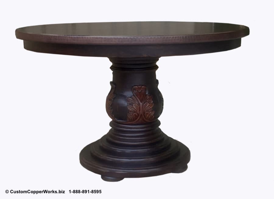 Copper Top Round Dining Table, 48 Round Table Top Wood