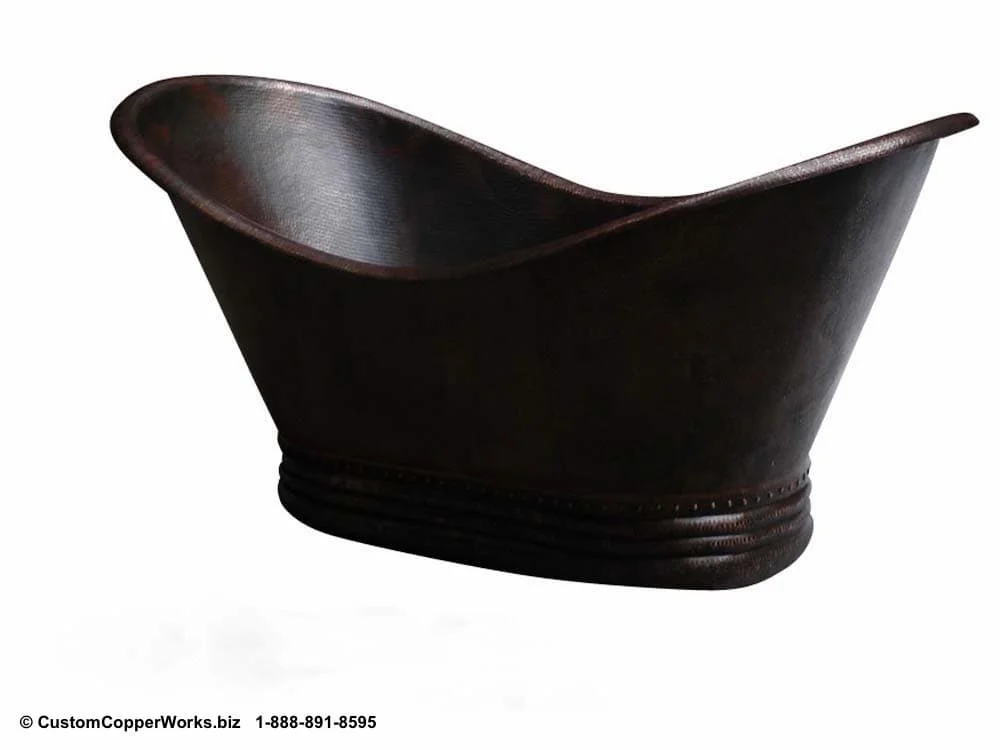 Copper Free Standing Soaking Tub - 72” x 33” x 33” with Matching Sinks. click on image for larger view. CCW Design #29