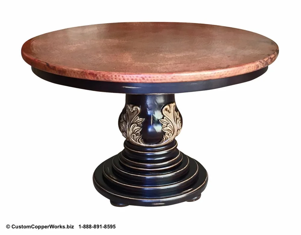 98b-Taxco-round-copper-top-dining-table-wood-pedestal-table-base-1.jpg