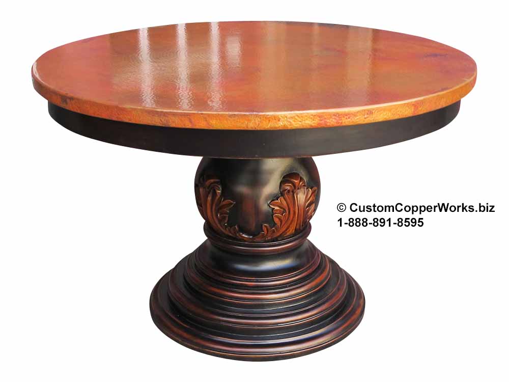 Hand Carved Wood Pedestal Table Base 121, Round Dining Table Base Design