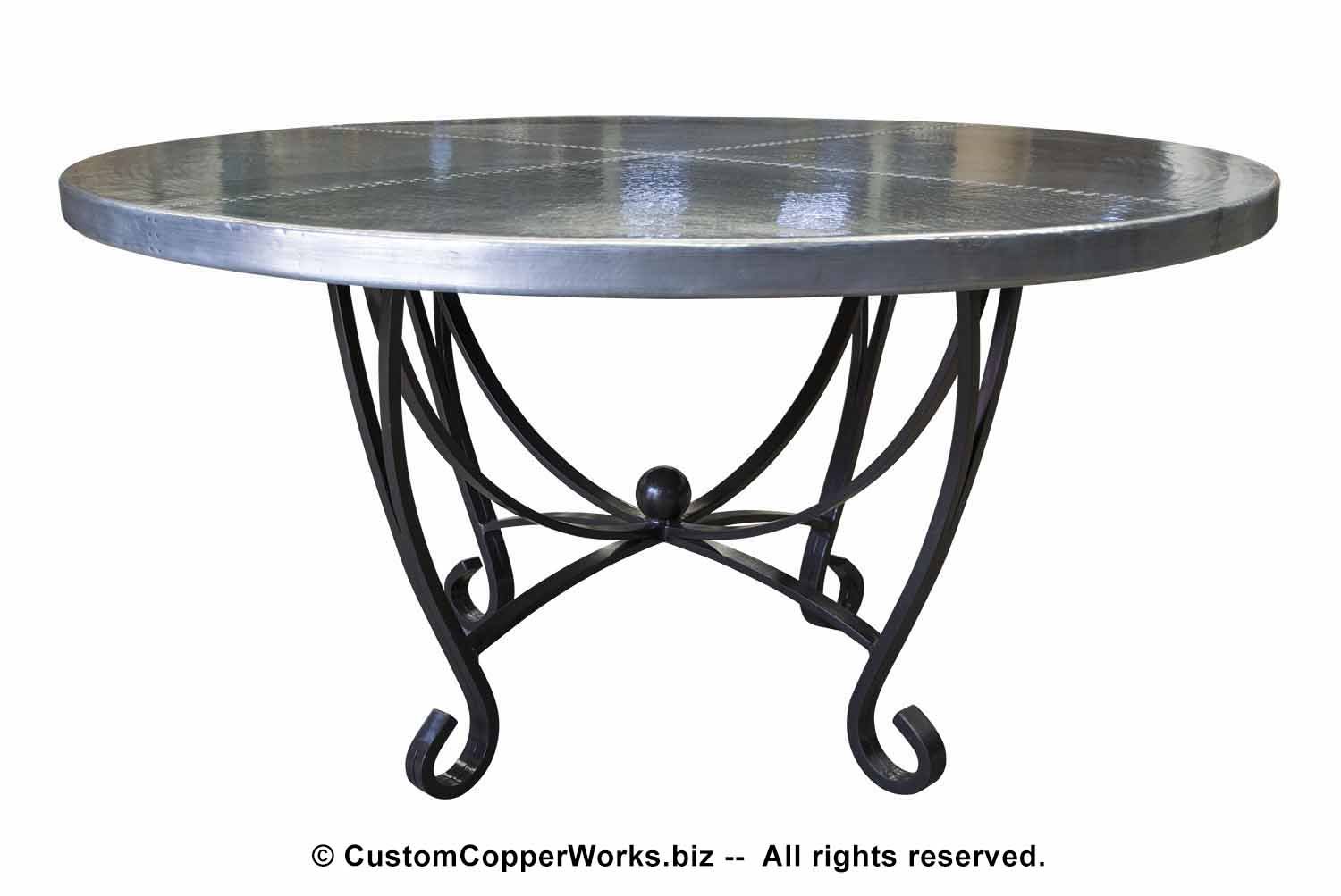 zinc top dining table round hand forged scrolled iron table base 145 1.jpg