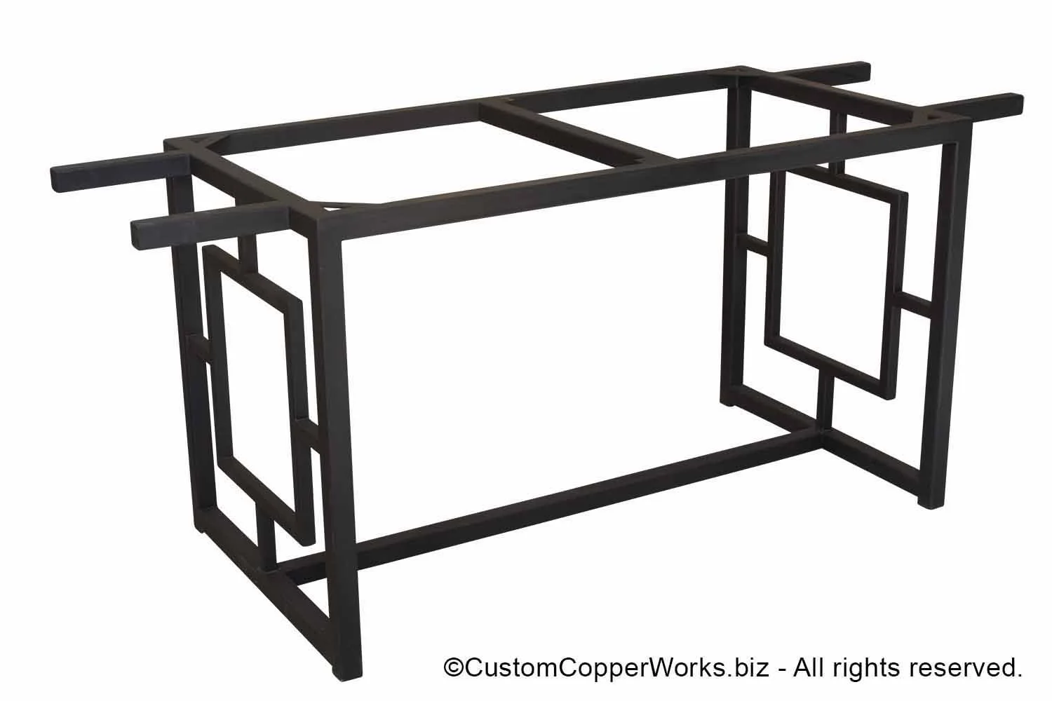  MODERN, CONTEMPORARY   LARA    HAND-FORGED, IRON TABLE BASE FOR OVAL COPPER TOP. #148 