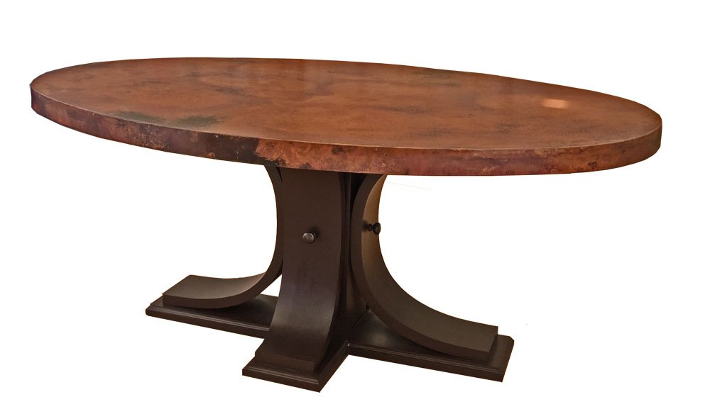 85b-Veracruz-Oval-copper-top-table-wood-pedestal-table-base.jpg