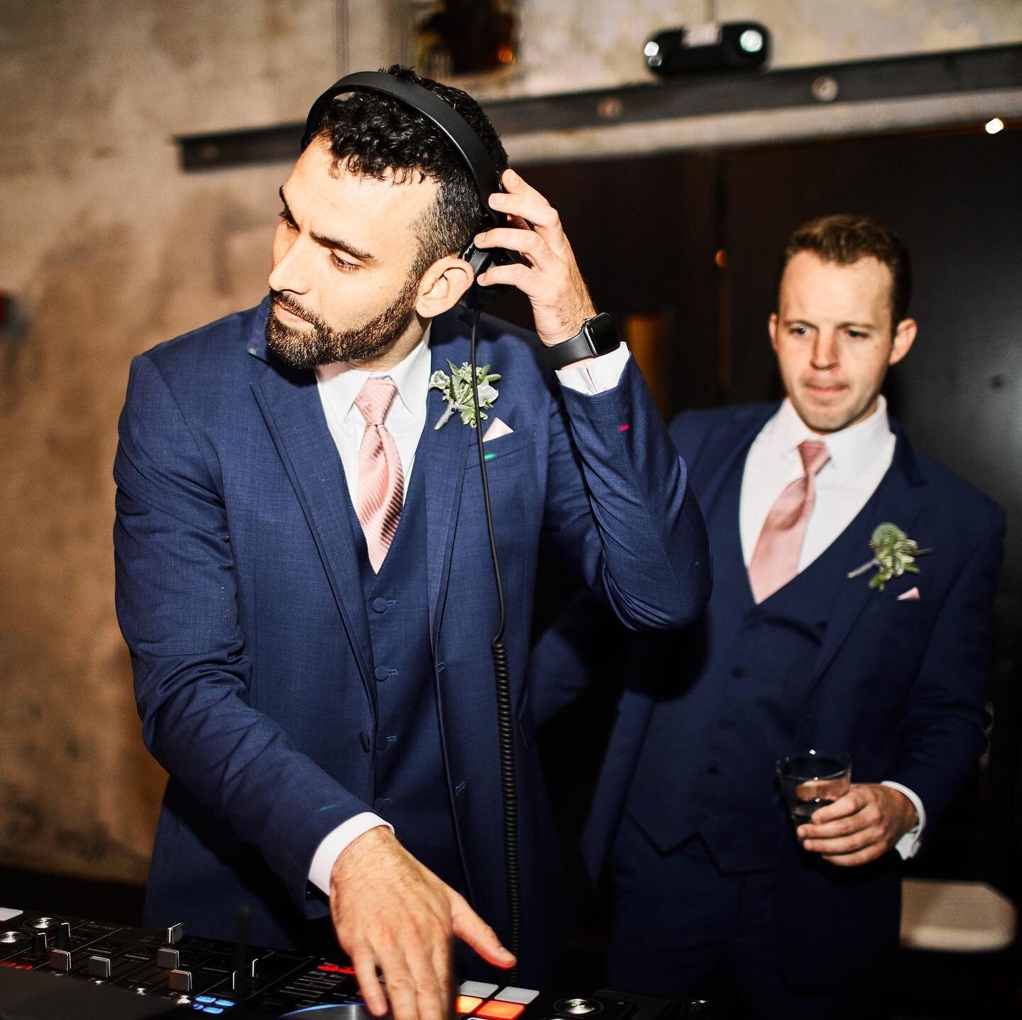 When you&rsquo;re in the wedding party but also homies with the DJ so you gotta guest set for at least a minute. Flash back to @nicbonewell @amy_bonewell wedding. @nimothehooligan rocked that one.