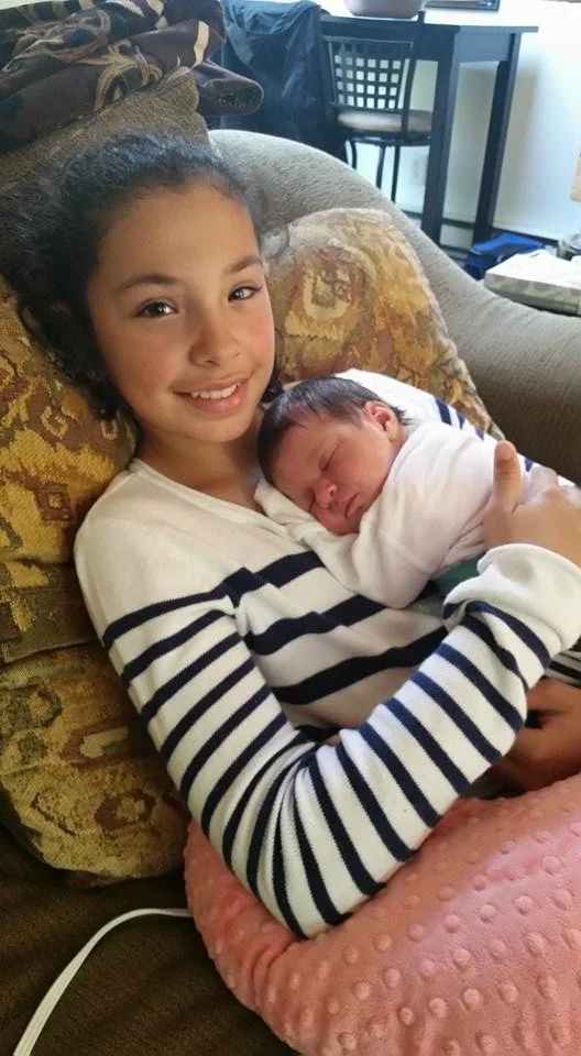 Big sister Adriannah, so in awe of Harlow